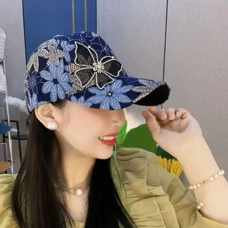 🧢 LIMITIERTES ANGEBOT: 50% RABATT! ✨ Mesh-Diamant-Schmetterling-Baseballkappe – Atmungsaktiv, Verstellbar & Trendig 🦋