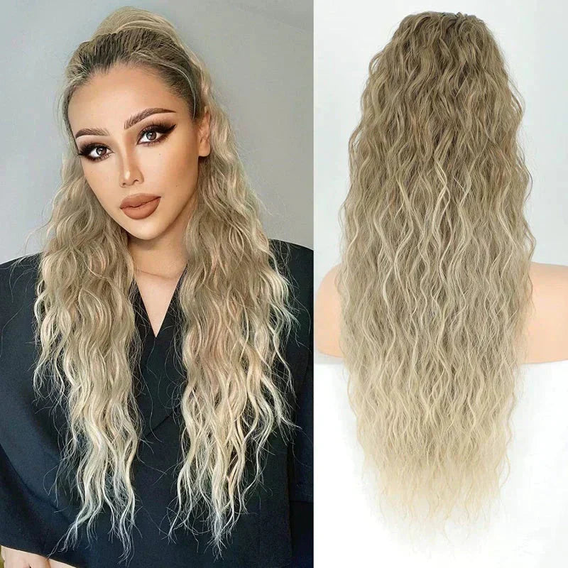 âłBegrenzte Zeit 50% Rabattđ„đ18 Zoll lockige, gewellte Frizz-HaarverlĂ€ngerung mit Pferdeschwanz