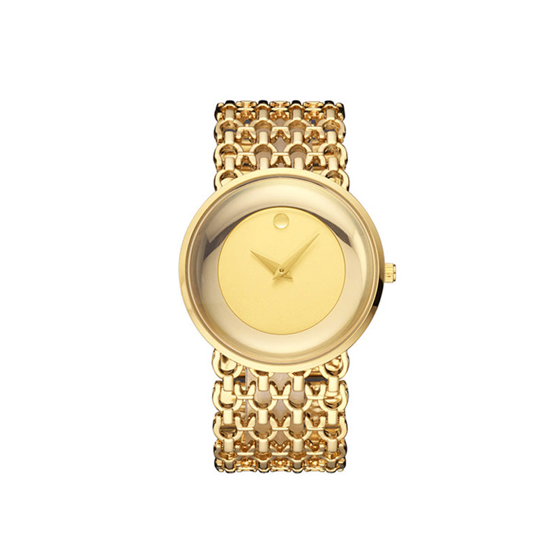 ⌚👑 Luxuriöse runde Armbanduhr Modische Damenarmbanduhr