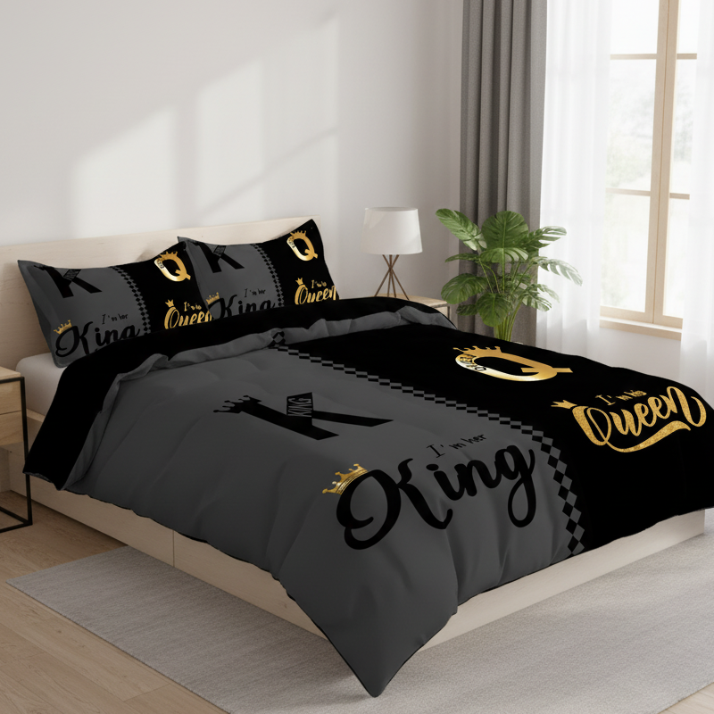 đBlack-Friday-Mega-Angebot â 50 % Rabatt!đ3-teiliges BettwĂ€scheset âKing & Queenâ fĂŒr Paare