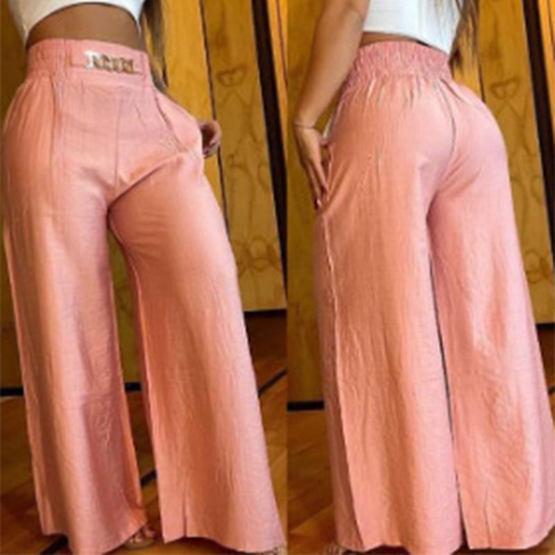 Damen-Hose – Hoher Bund, Weites Bein, Mit Gürtelakzent & Vielseitiger Look ✨