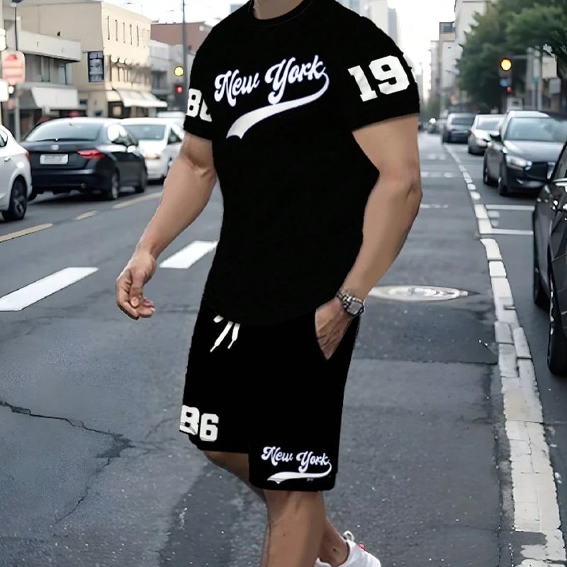 Sommer-Set für Herren: T-Shirt mit Grafikprint & Shorts
