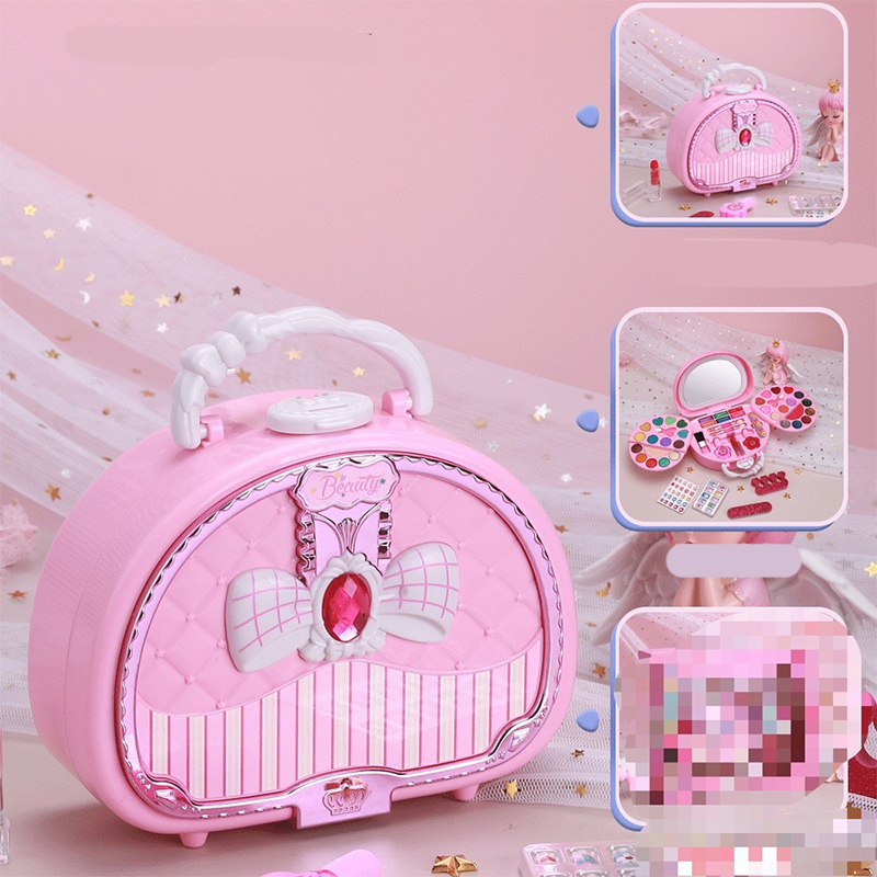đZEITLICH BEGRENZT 50% RABATTđKinder Abwaschbares Make-up Spielzeug-Set mit Tragbarer Rosa Handtasche