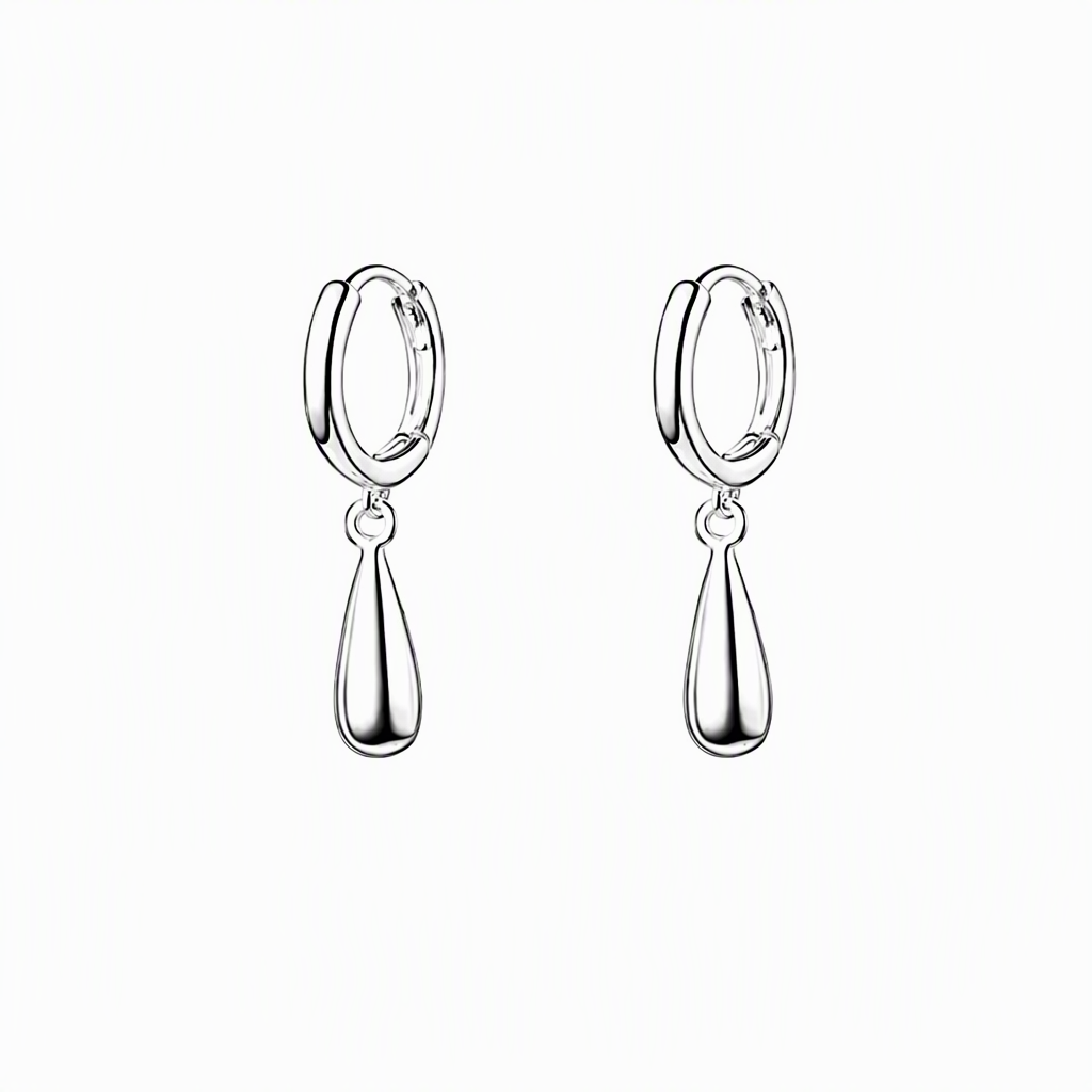 ✨ Begrenzte Zeit 50% Rabatt 💧 Minimalistische Wasser-Tropfen Kreis-Hoop-Ohrringe für Damen Elegante Huggie-Ohrringe 1 Paar