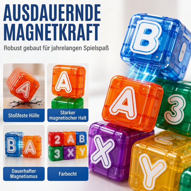 🎓 Begrenzte Zeit 50% Rabatt 🧲 Magnetische Alphabet- und Zahlenwürfel für Kinder