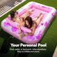 Sloosh XL Aufblasbarer Sonnenbad-Pool-Liegestuhl mit Becherhalter, 178x117cm Extra Große Pool-Schwimmliege für Erwachsene mit Kopfkissen, 4-in-1 Sonnenbadewanne Floatie, Schwimmbett-Liege für Wasser, aufblasbares Sofa Schwimmen