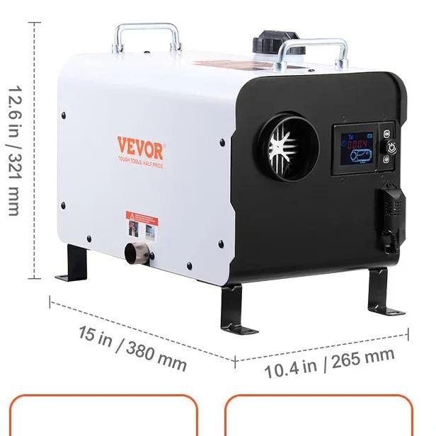 8-kW-Dieselheizung, 12 V/24 V All-in-One-Diesel-Luftheizung, Bluetooth-APP-Steuerung, Fernbedienung und Display, CO-Alarm, schnelle Beheizung
