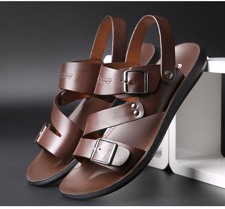 👡 50% RABATT! 🔥 Herren-Strandsandalien aus Leder – Rutschfest & atmungsaktiv – Perfekt für Strand, Alltag oder heiße Tage – echter Lederkomfort ☀️✨