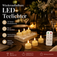 🕯️ Wiederaufladbare LED-Teelichtkerze, Fernbedienung mit 10 Tasten und extrem langer Leuchtdauer von 80 Stunden, flammenlose, flackernde Kerzenlampe, über USB aufladbares Stimmungslicht für Halloween, Weihnachten, Hauspartys und Festtagsdekoration