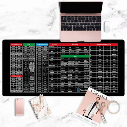 ⌨️Quick Key Supergroße rutschfeste Tastaturauflage  – mit Office-Software-Shortcut-Mustern👨‍💻👩‍💻