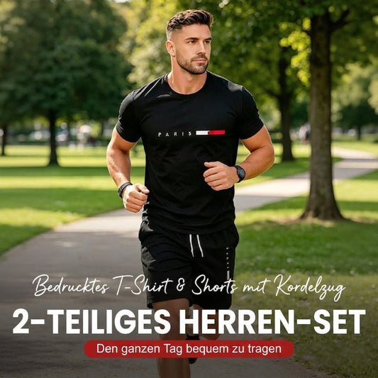 2-teiliges Set aus bedrucktem Oberteil & Shorts für Herren – Leicht & atmungsaktiv – Perfekt für Strand, Urlaub oder heiße Sommertage – lässiger Look mit Komfort ☀️