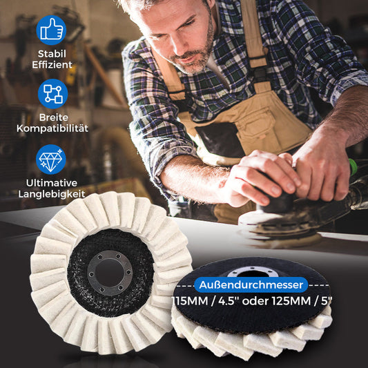 ✨ KAUFE 1, ERHALTE 1 GRATIS ! 🔧 Polierscheibe aus Wollfilz – Einfach zu Handhaben, Schonend für Oberflächen & Professionelles Ergebnis 🧽