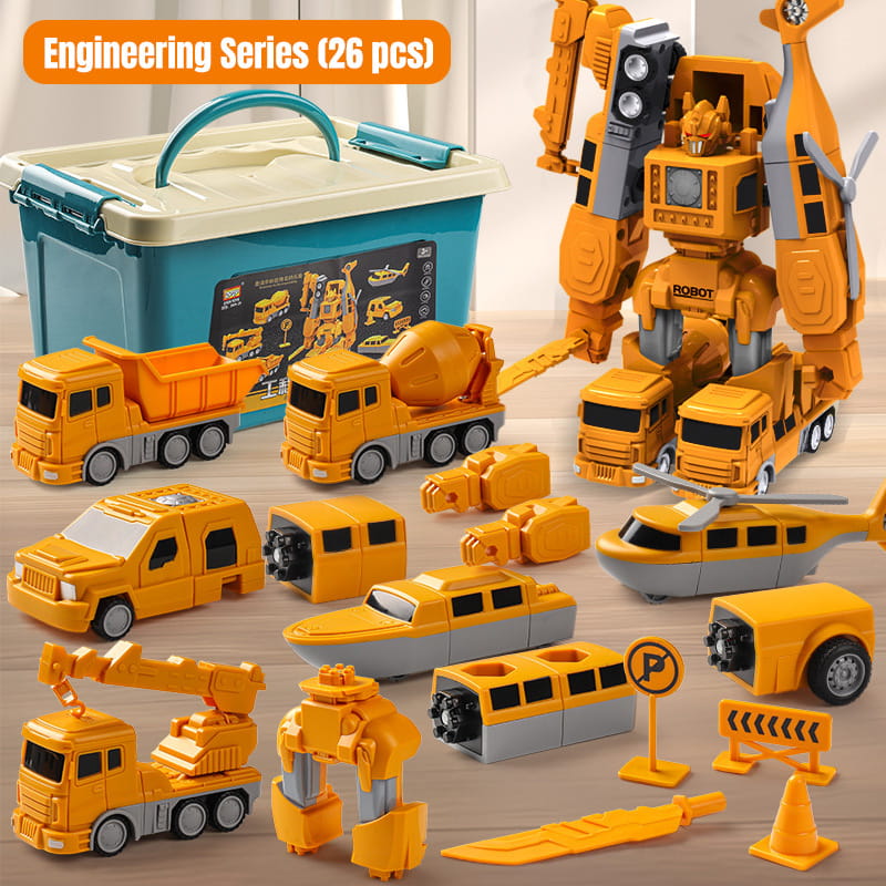 🔥Weihnachtsverkauf – bis zu 50 % Rabatt🎅 Magnetisches Transformation Technik Auto Zusammengebautes Spielzeug