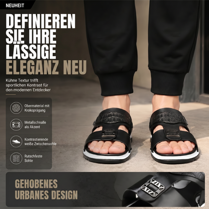 💨 Atmungsaktive Schlupfsandalen für Herren – weiches Kunstleder, vielseitig kombinierbar für warme Tage☀️