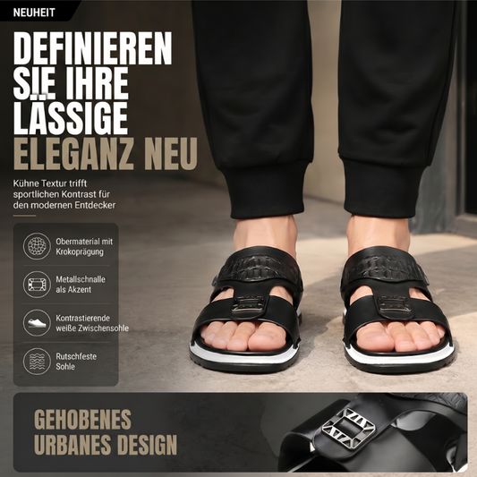 💨 Atmungsaktive Schlupfsandalen für Herren – weiches Kunstleder, vielseitig kombinierbar für warme Tage☀️