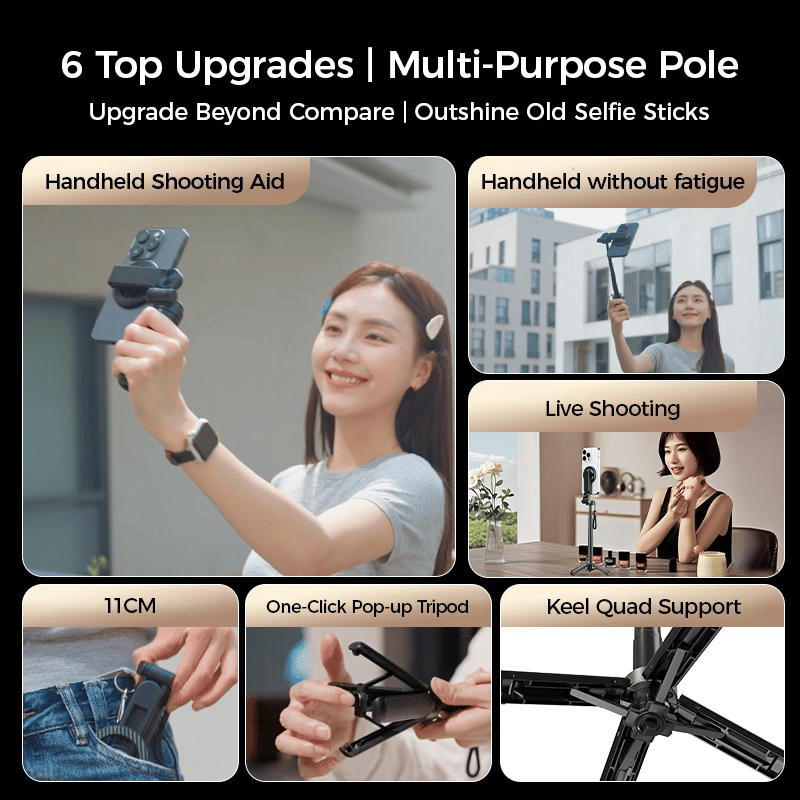 📢📢50 %  RABATT !! ⏰ 4-in-1 Magnet-Selfie-Stativ – Fotos & Videos jederzeit, überall perfekt aufnehmen! ✨