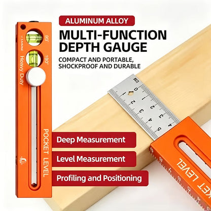 📏 50% RABATT! 🔧 Multifunktionell Markeringsnivålinjal – Präcisionsmarkering, Integrerad Vattenpass & Ideal För Snickeri, Kakel & DIY-projekt 🛠️