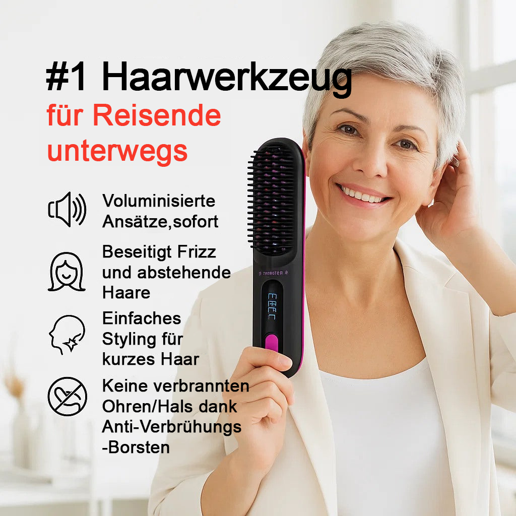 ✨Sonderpreis €24.99!!💥Kabelloser Keramik-Heiz-Haarglättungskamm💇‍♀️