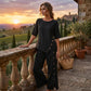 🌸Große Preisreduzierung🌸 Asymmetrisches Top mit weiter Hose – Zweiteiliges Damen-Outfit für Beruf und Freizeit