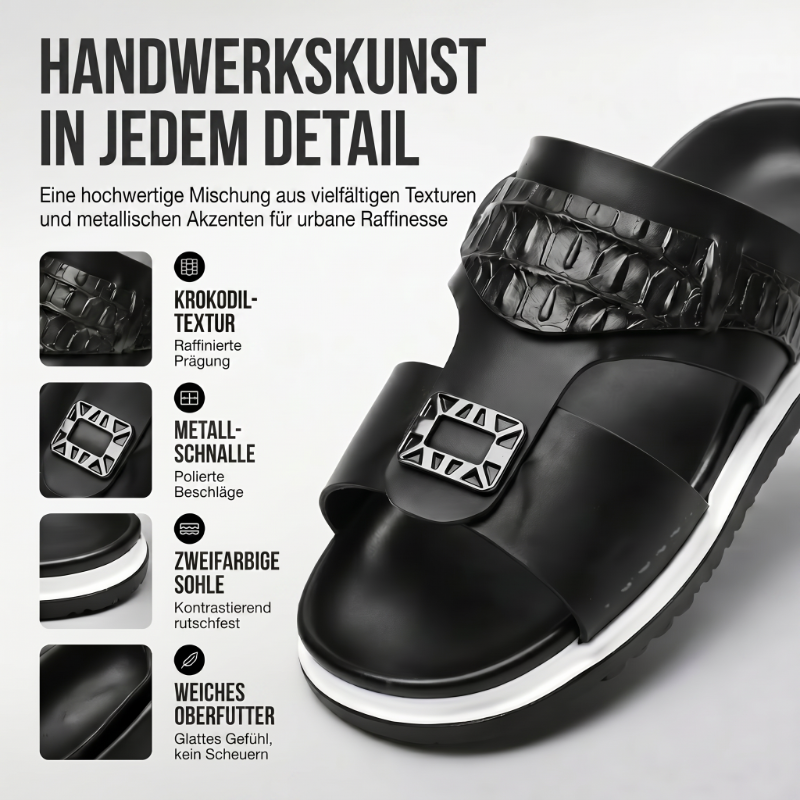 💨 Atmungsaktive Schlupfsandalen für Herren – weiches Kunstleder, vielseitig kombinierbar für warme Tage☀️