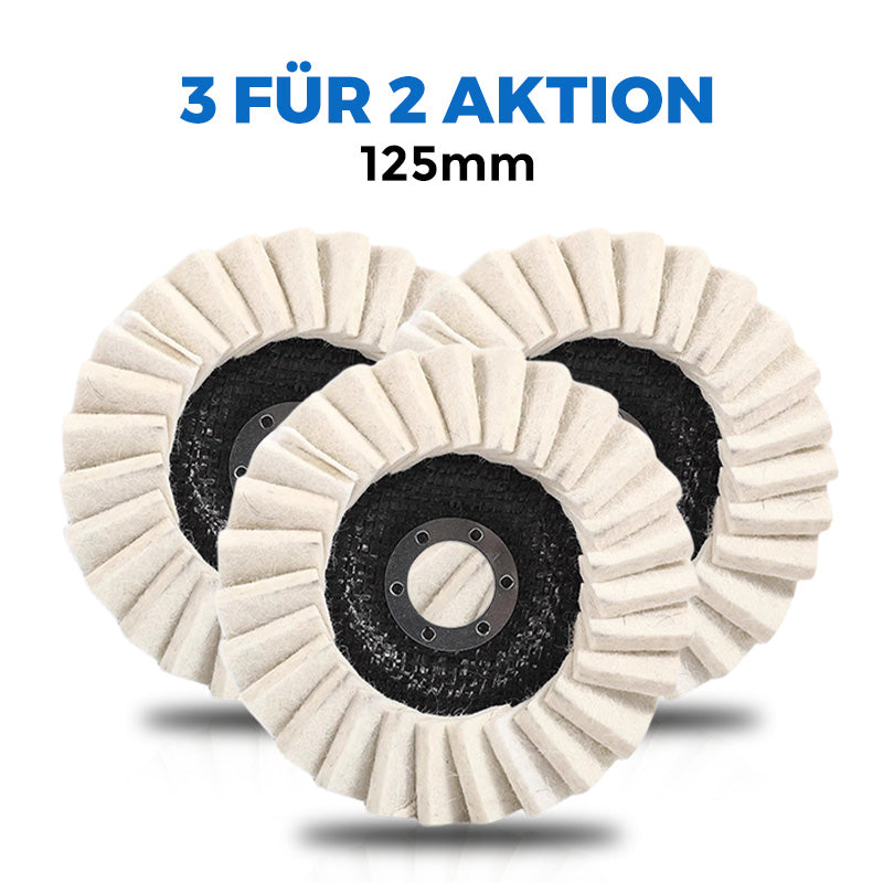 ⚙️ KAUFE 1, ERHALTE 1 GRATIS! 🔥 Wollpolierscheibe für Winkelschleifer – Hochglanz-Spiegelfinish, Langlebig & Vielseitig ✨
