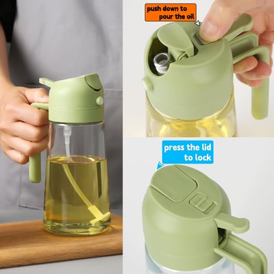 🍾🍾Unverzichtbar für jeden Haushalt✨💕2-in-1-Sprühflasche und Ölspender aus Glas