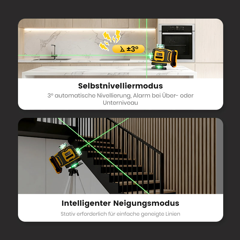 📏 60% RABATT! 🔦 Multifunktions-Laserwasserwaage – Selbstnivellierend, Horizontale & Vertikale Linien & Ideal für Heimwerker 🔧