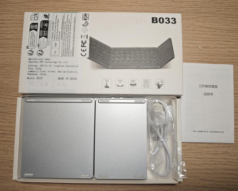 Ultradünne kabellose Mini-Bluetooth-Tastatur, faltbare und schlichte Tablet-Tastatur für zu Hause und das Büro