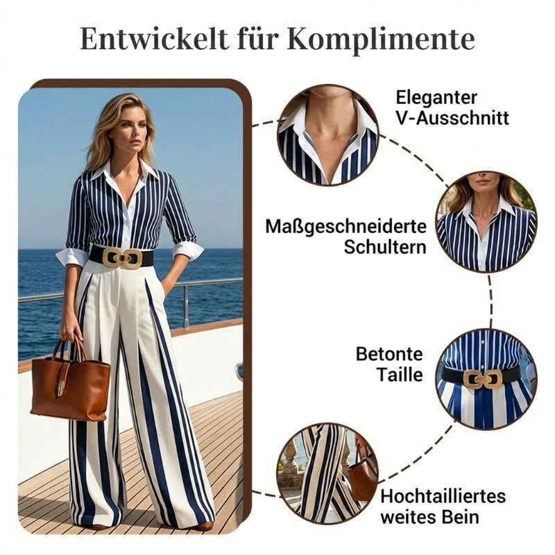 Gestreiftes Shirt & weite Hose im Set – bequem & stilvoll für den Alltag