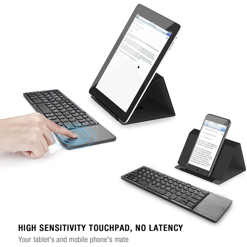 Ultradünne kabellose Mini-Bluetooth-Tastatur, faltbare und schlichte Tablet-Tastatur für zu Hause und das Büro