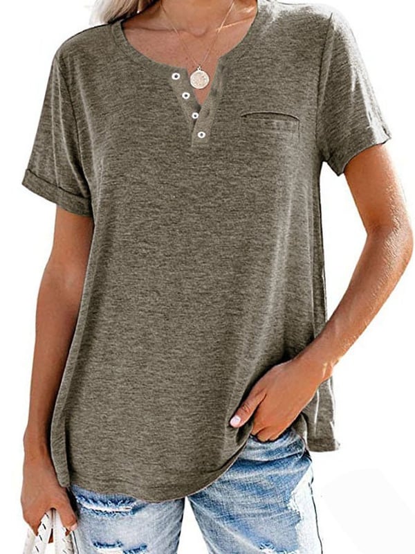 👕 50% RABATT! ✨ Modisches Unifarbenes Kurzarm-T-Shirt – Bequemer Schnitt, weicher Stoff & perfekt für den täglichen Gebrauch – vielseitig kombinierbar 🌿