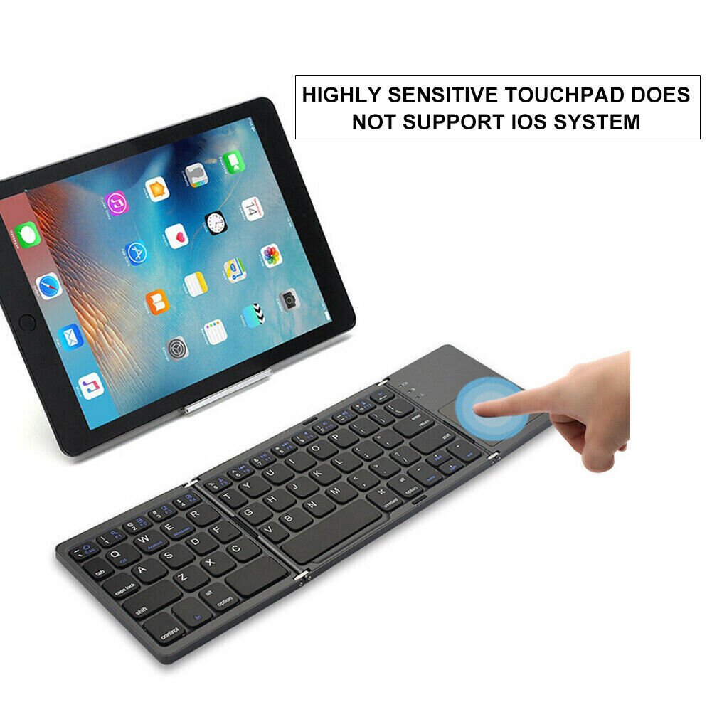 Ultradünne kabellose Mini-Bluetooth-Tastatur, faltbare und schlichte Tablet-Tastatur für zu Hause und das Büro