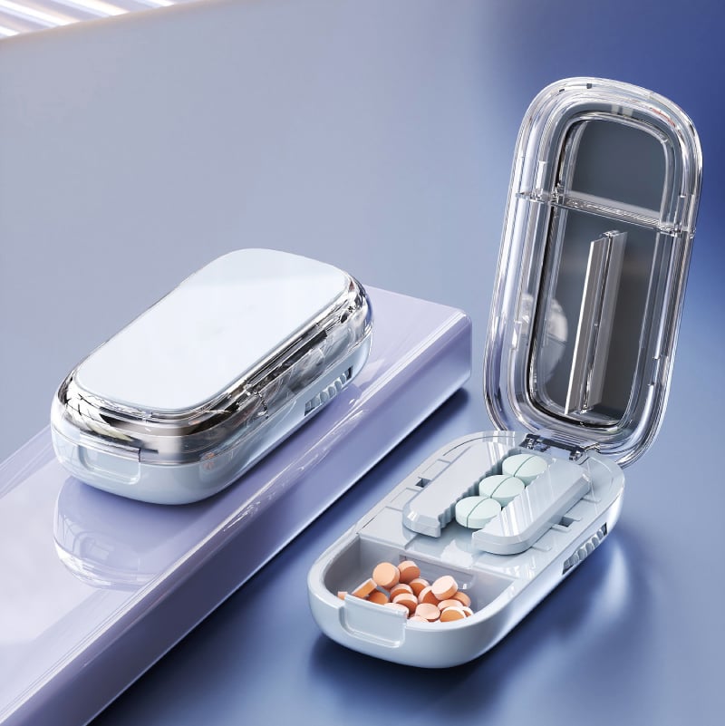 ⏳Begrenzte Zeit 50% Rabatt💥Hygienischer Reise-Pillenschneider – Kompakt für unterwegs, einfach zu reinigen & zu bedienen 🧳✨