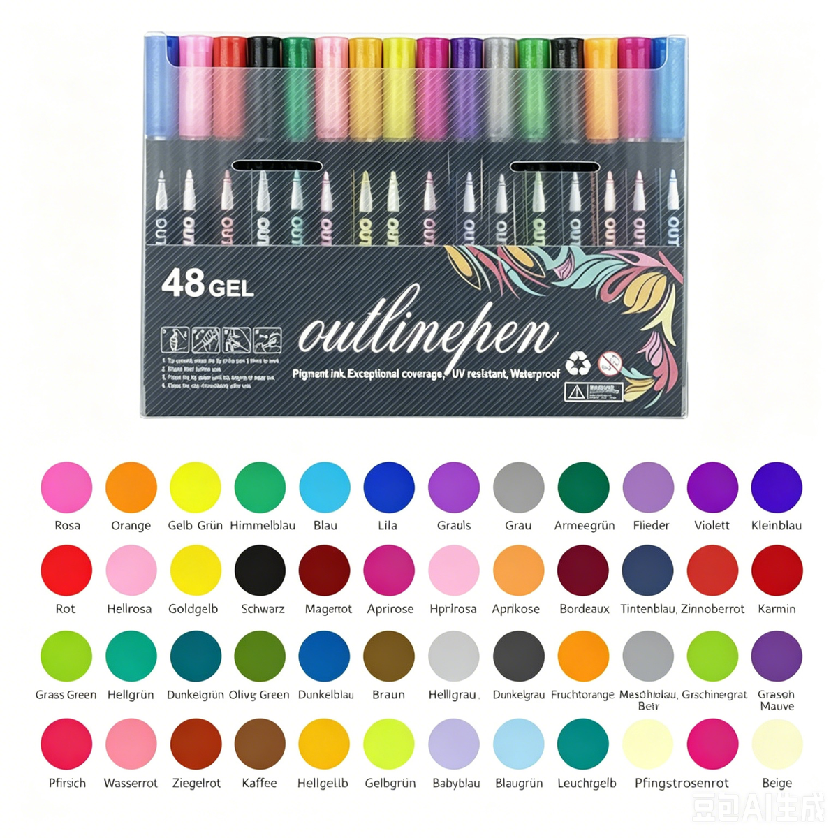 🎨 Doppellinien-Metallic-Konturmarker-Set Glitzer-Kunststifte