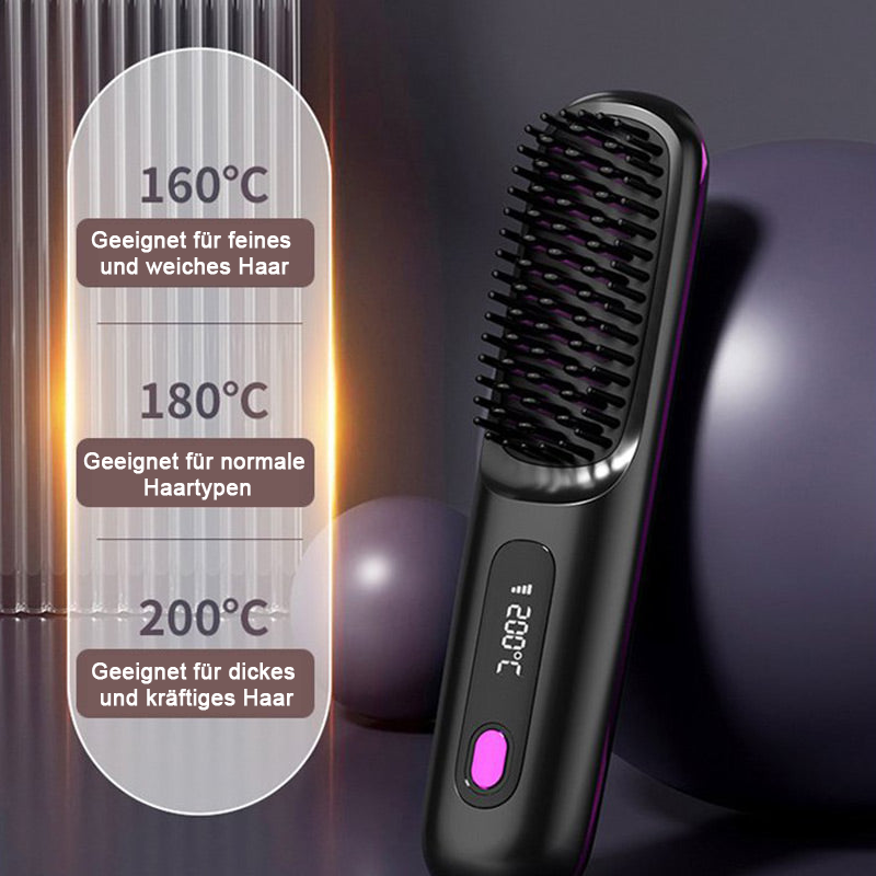 ✨Sonderpreis €24.99!!💥Kabelloser Keramik-Heiz-Haarglättungskamm💇‍♀️