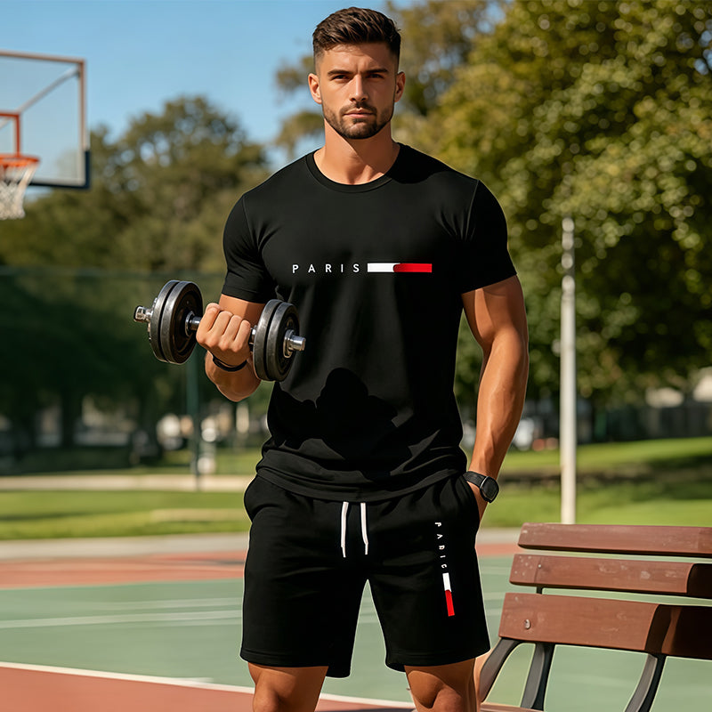 2-teiliges Set aus bedrucktem Oberteil & Shorts für Herren – Leicht & atmungsaktiv – Perfekt für Strand, Urlaub oder heiße Sommertage – lässiger Look mit Komfort ☀️