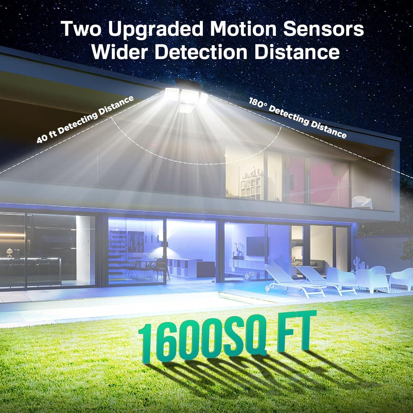 Solar-Außenleuchten – 3000 lm, 188 LEDs, Bewegungsmelder