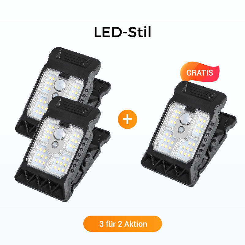 Solar-Clip-Leuchte mit Bewegungssensor. Perfekt für Garten, Balkon & Terrasse!