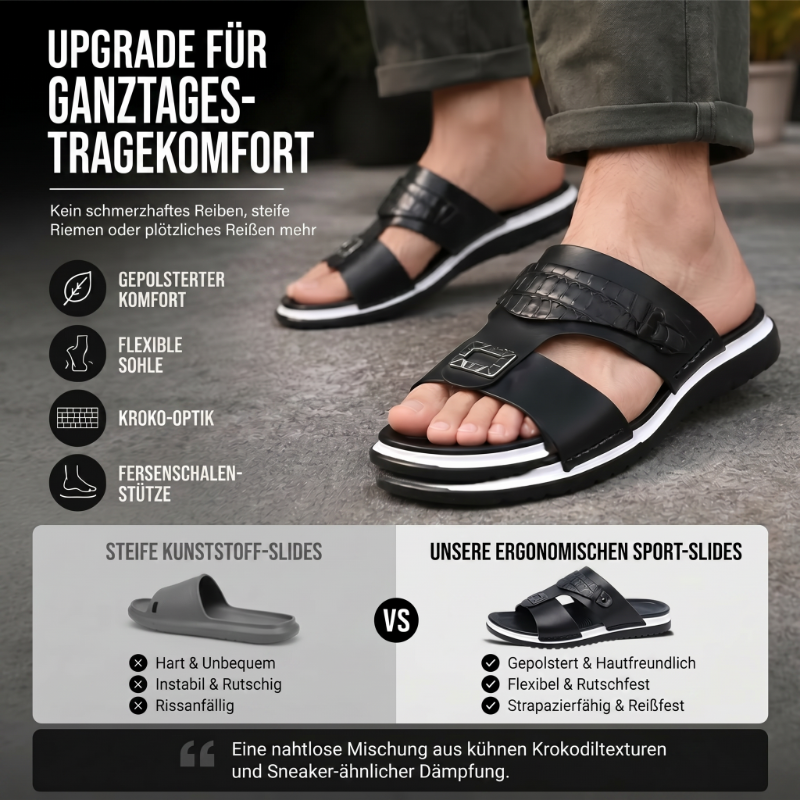 💨 Atmungsaktive Schlupfsandalen für Herren – weiches Kunstleder, vielseitig kombinierbar für warme Tage☀️