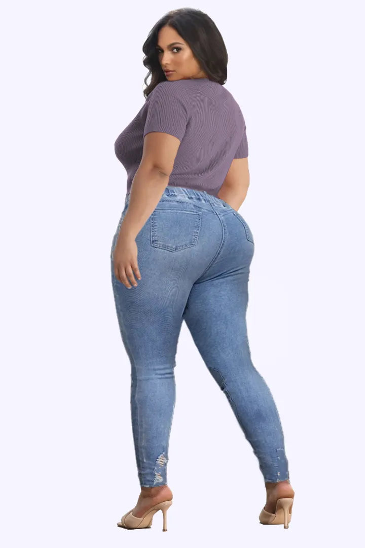 👖 50% RABATT! 🔥 Stretch-Skinny-Jeans mit Rissen – Figurbetont, Bequemer Stretch & Perfekt Für Einen Coolen Alltagslook 💙 Kostenloser Versand