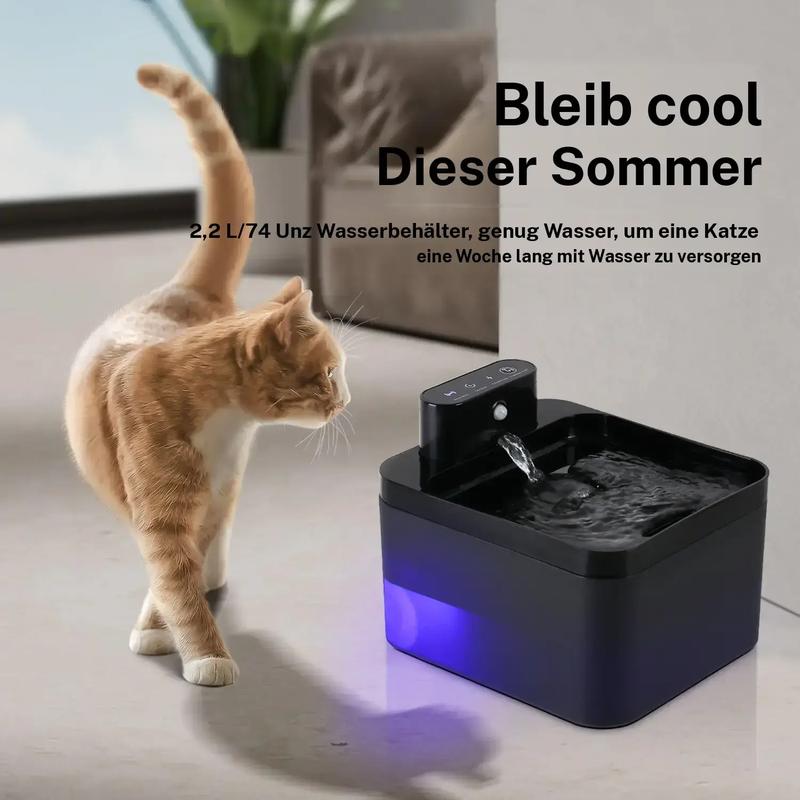 🎁Automatischer Katzenbrunnen 2,2 L batteriebetriebener Trinkbrunnen für Haustiere mit Bewegungssensor, kabelloses, geräuschloses Design für Hunde und Katzen #TOP-AUSWAHL