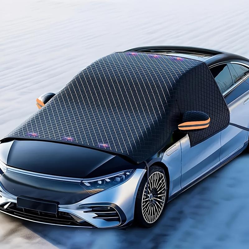 Universelle Windschutzscheiben-Sonnenblende für Autos, magnetische Schneeschutzvorrichtung aus Oxford-Stoff, Frostschutz im Winter, reflektierender Streifen für den Rückspiegel bei Nacht