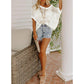 💥Womens Summer Scoop Neck ShortSleeve Sweater Casual Crochet Hollow Out Knit Top