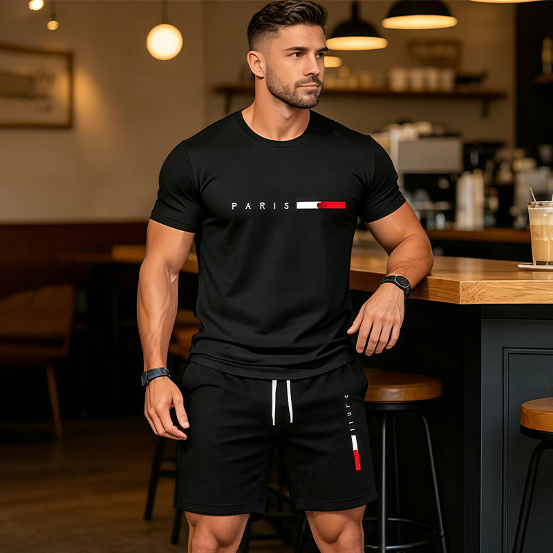 2-teiliges Set aus bedrucktem Oberteil & Shorts für Herren – Leicht & atmungsaktiv – Perfekt für Strand, Urlaub oder heiße Sommertage – lässiger Look mit Komfort ☀️