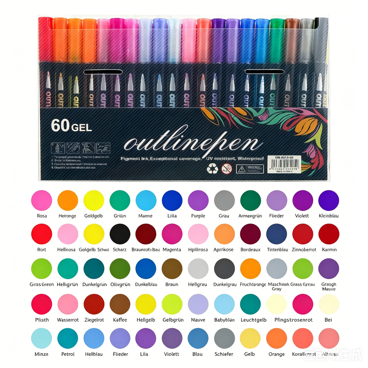 🎨 Doppellinien-Metallic-Konturmarker-Set Glitzer-Kunststifte
