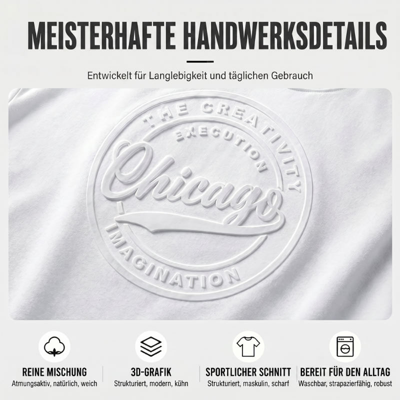 👕🔥 Herren-T-Shirt – strukturierter Aufdruck, reine Baumwolle, lockere Passform. 50% RABATT!
