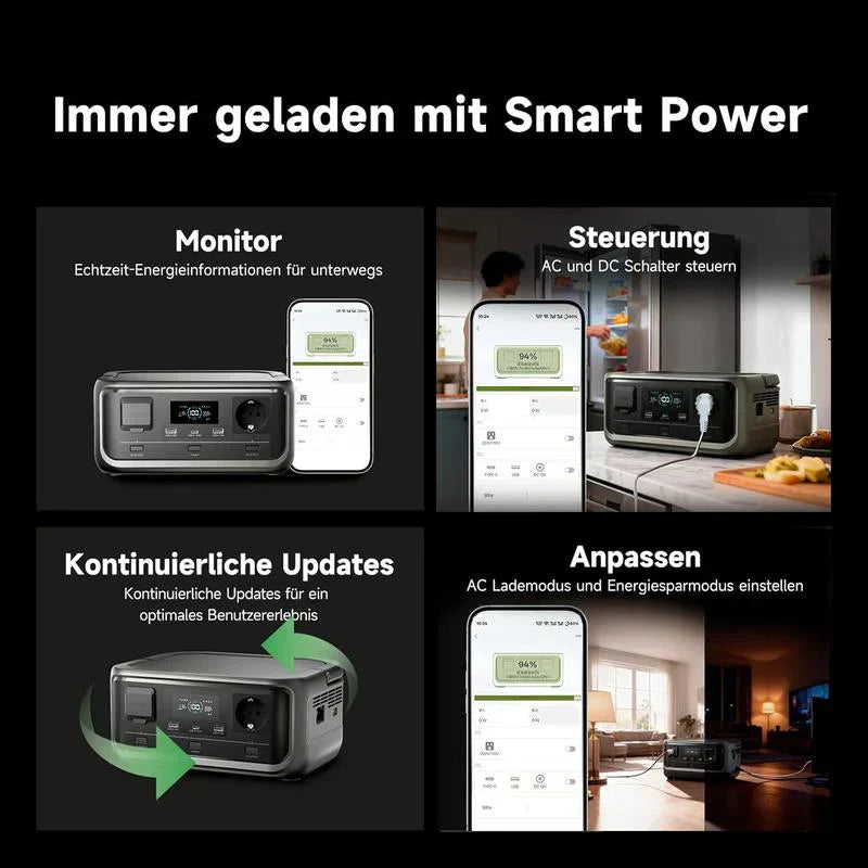 🔋Tragbare Powerstation, 256Wh LiFePO4 Akku, 300W (Max 600W) Solargenerator, <20 ms USV, 100W USB C Ausgang, 3000 Ladezyklen Für Camping Draußen Reisen Notfälle Spieler Festival