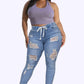 👖 50% RABATT! 🔥 Stretch-Skinny-Jeans mit Rissen – Figurbetont, Bequemer Stretch & Perfekt Für Einen Coolen Alltagslook 💙 Kostenloser Versand