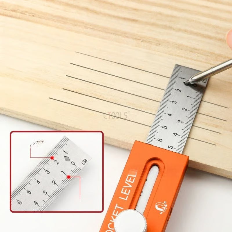 📏 50% RABATT! 🔧 Multifunktionell Markeringsnivålinjal – Präcisionsmarkering, Integrerad Vattenpass & Ideal För Snickeri, Kakel & DIY-projekt 🛠️