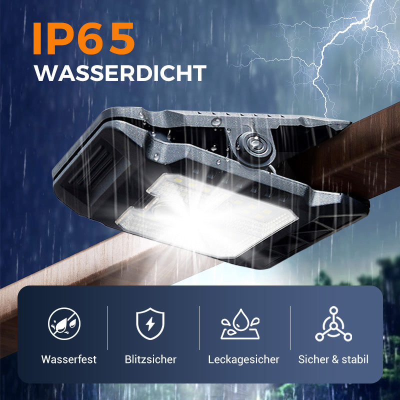 Solar-Clip-Leuchte mit Bewegungssensor. Perfekt für Garten, Balkon & Terrasse!